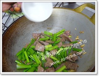 Stire-Fried-Onion-Flower-Stem-with-Pork-Liver , ส้มซ่า ผัดตับหมู , อาหารไทย